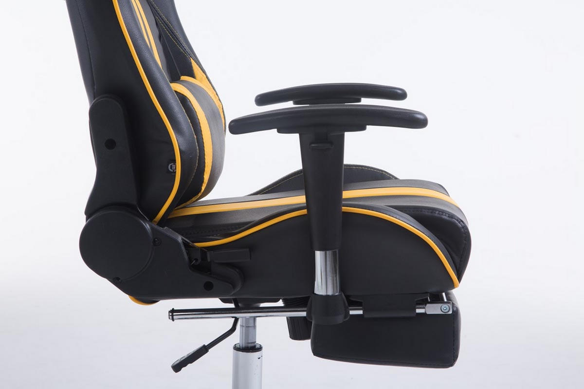 GAMINGSTUHL Limitless mit Fußablage, Schwarz/Gelb - Gelb, Textil/Metall (70/135/58cm) - TPFLiving