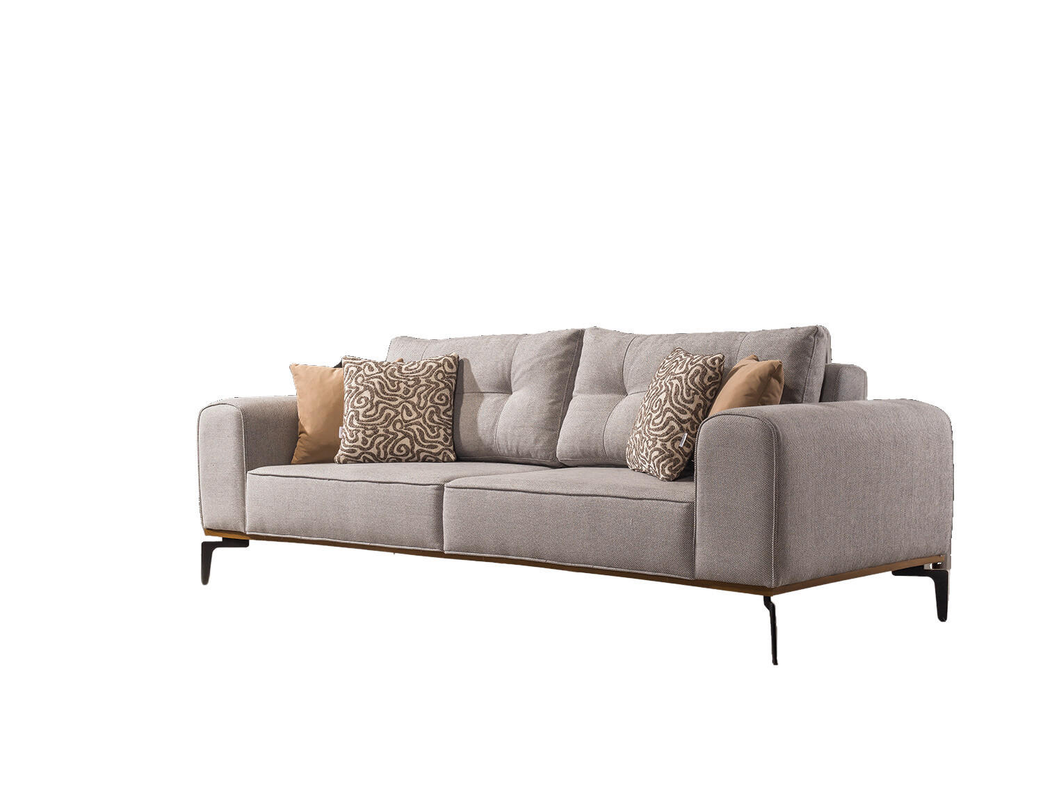 SOFA Tubby Cotton 2-Sitzer Hellbraun - Hellbraun, Textil/Metall (190/73/93cm)