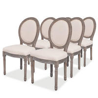 STUHL-SET 6Stk. 50*95.5*56 - Creme, Metall (50/95.5/56cm) - ZMH