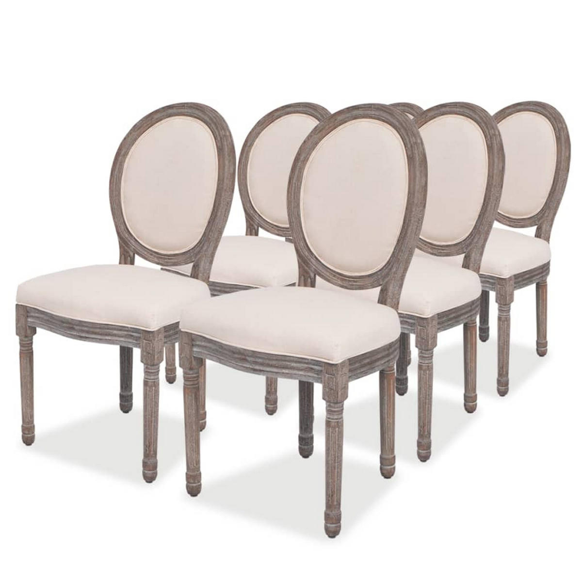 STUHL-SET 6Stk. 50*95.5*56 - Creme, Metall (50/95.5/56cm) - ZMH