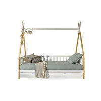 TIPIBETT Karyn 6 206x185x96 aus Kiefer Massivholz in Weiß/natur - Weiß, Holz (90/200cm) - 58aufmkessel