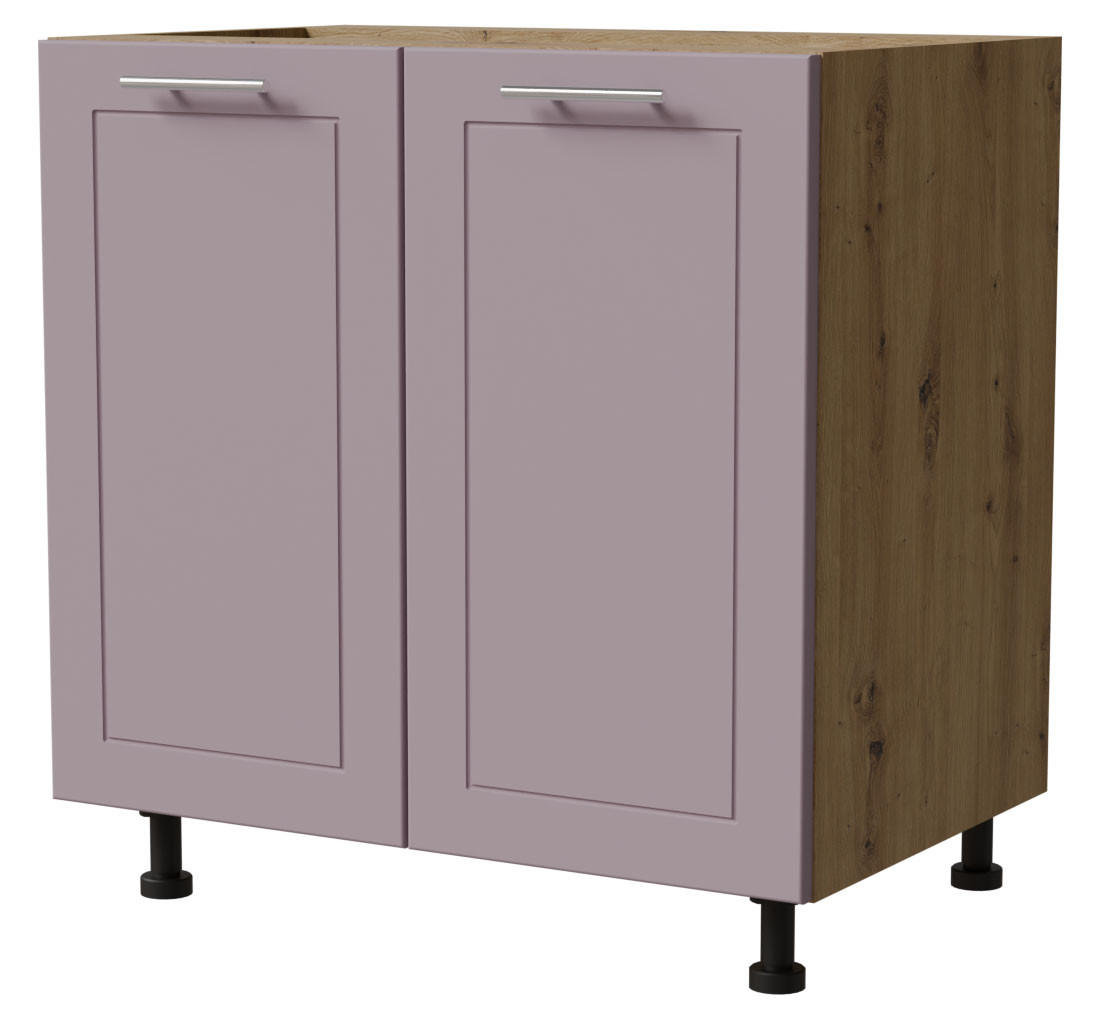 UNTERSCHRANK Bari D11/80 Eiche Artisan / RAL 4009 pastellviolett 80 / 50 / 82cm - Violett/Eiche Artisan, Holz/Holzwerkstoff (80/82/50cm) - Feldmann-Wohnen