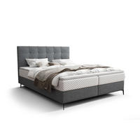 BOXBETT INAO 180x200 mit Matratze H3, Bonell und Topper ARAGON 93 - Dunkelgrau, Textil (180/200cm) - Bedante