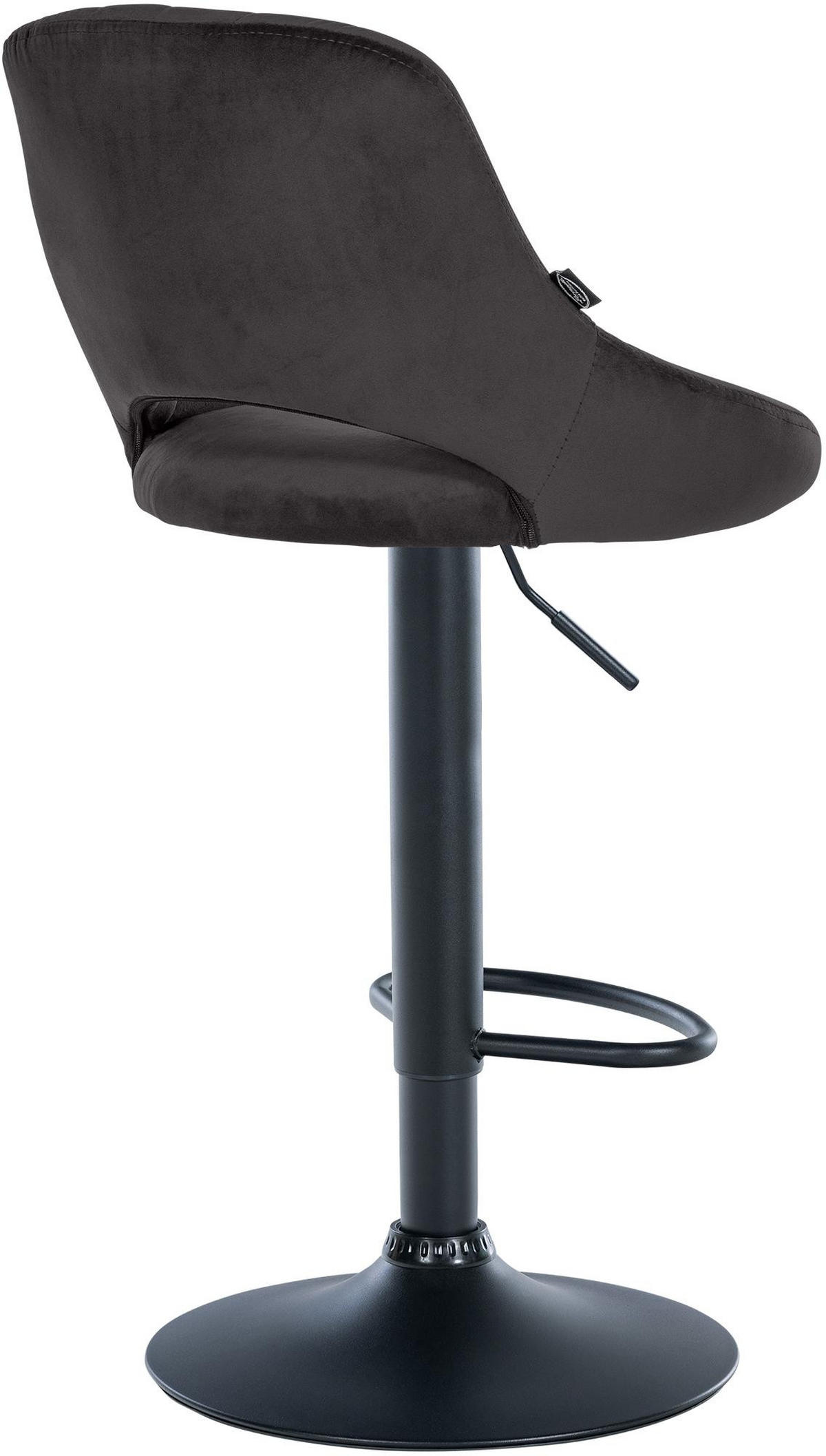 BARHOCKER Samt Schwarz - Schwarz, Textil/Metall (47/85/48cm) - CLP