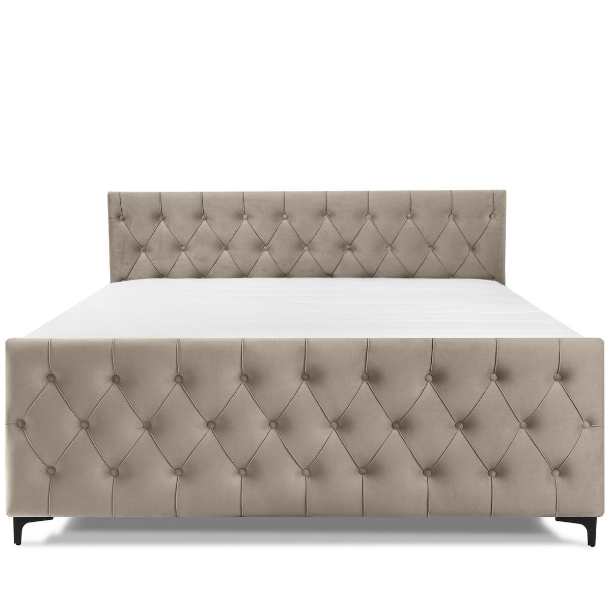 POLSTERBETT ARDEA, Beige - Beige/Schwarz, Holz/Holzwerkstoff (180/200cm) - KONSIMO®