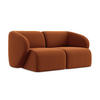 2-SITZER-SOFA Samt Stoff Orange - Terracotta/Schwarz, Holzwerkstoff/Kunststoff (174/75/94cm) - Makamii