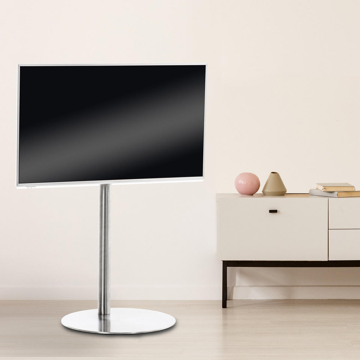 TV RACK Metall Edelstahl - Edelstahlfarben, Metall (64/100/53cm) - CLP