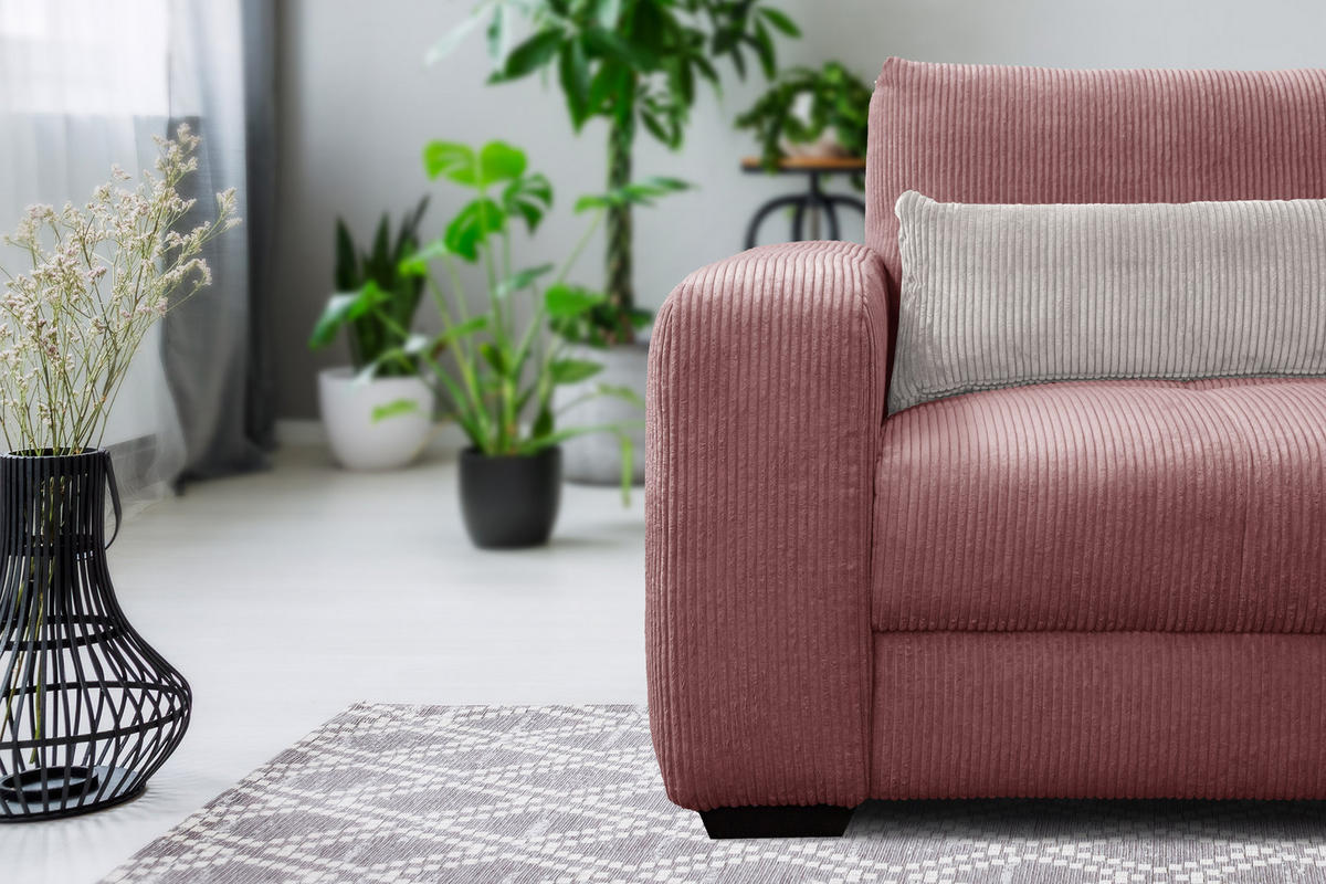 SESSEL OLI in Cordstoff altrosa - Altrosa, Holz/Textil (130/91/108cm) - Courtois Laville