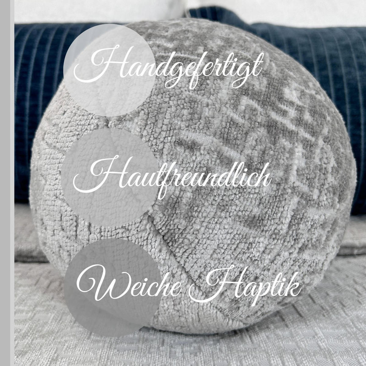 SET AUS ZWEI ZIERKISSEN Happy Pill Grau 13/30 cm - Grau, Textil (30/30cm) - Maison de Reve
