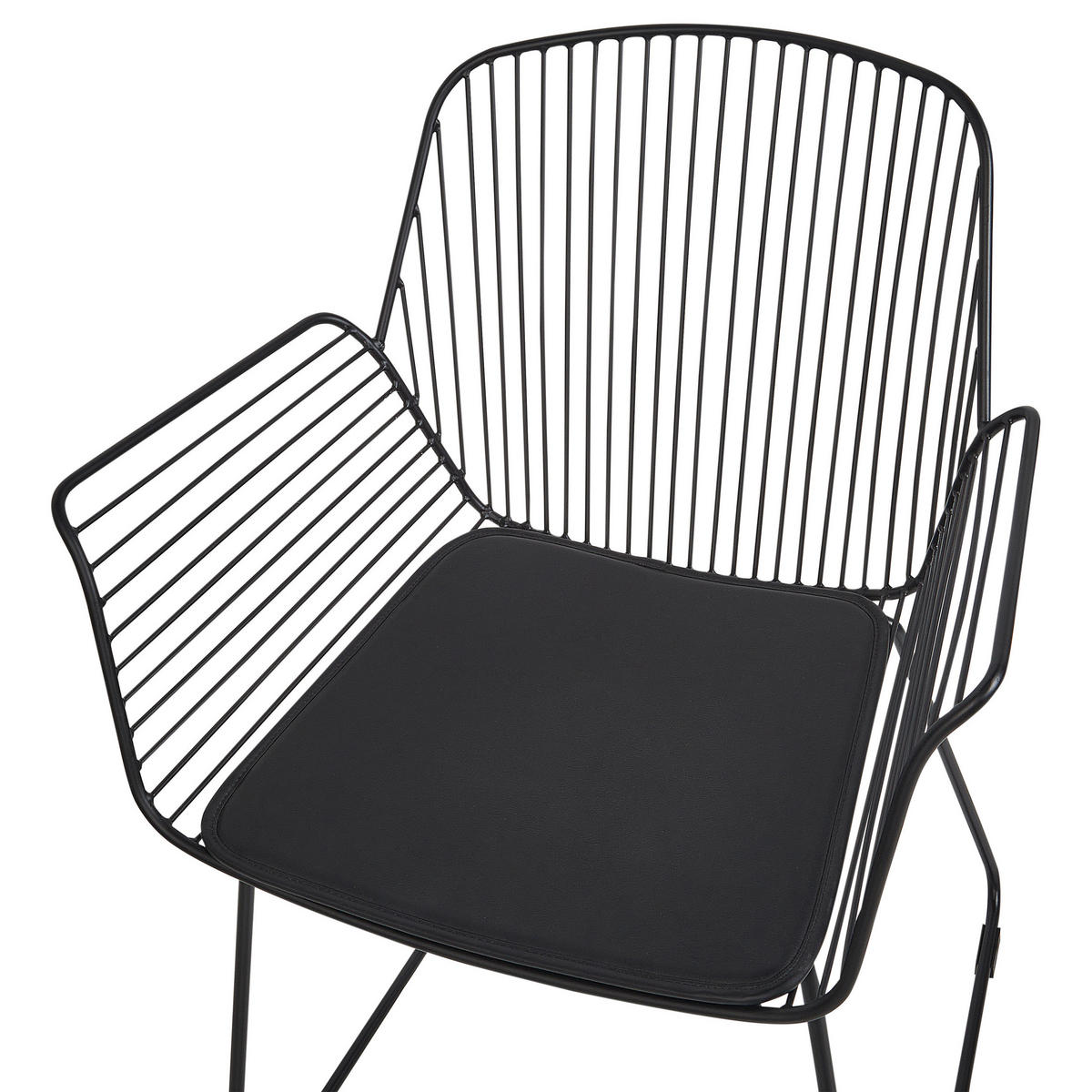 ESSZIMMERSTUHL 2er-Set Metall Schwarz Appleton - Schwarz, Metall (61/84/57cm) - Beliani