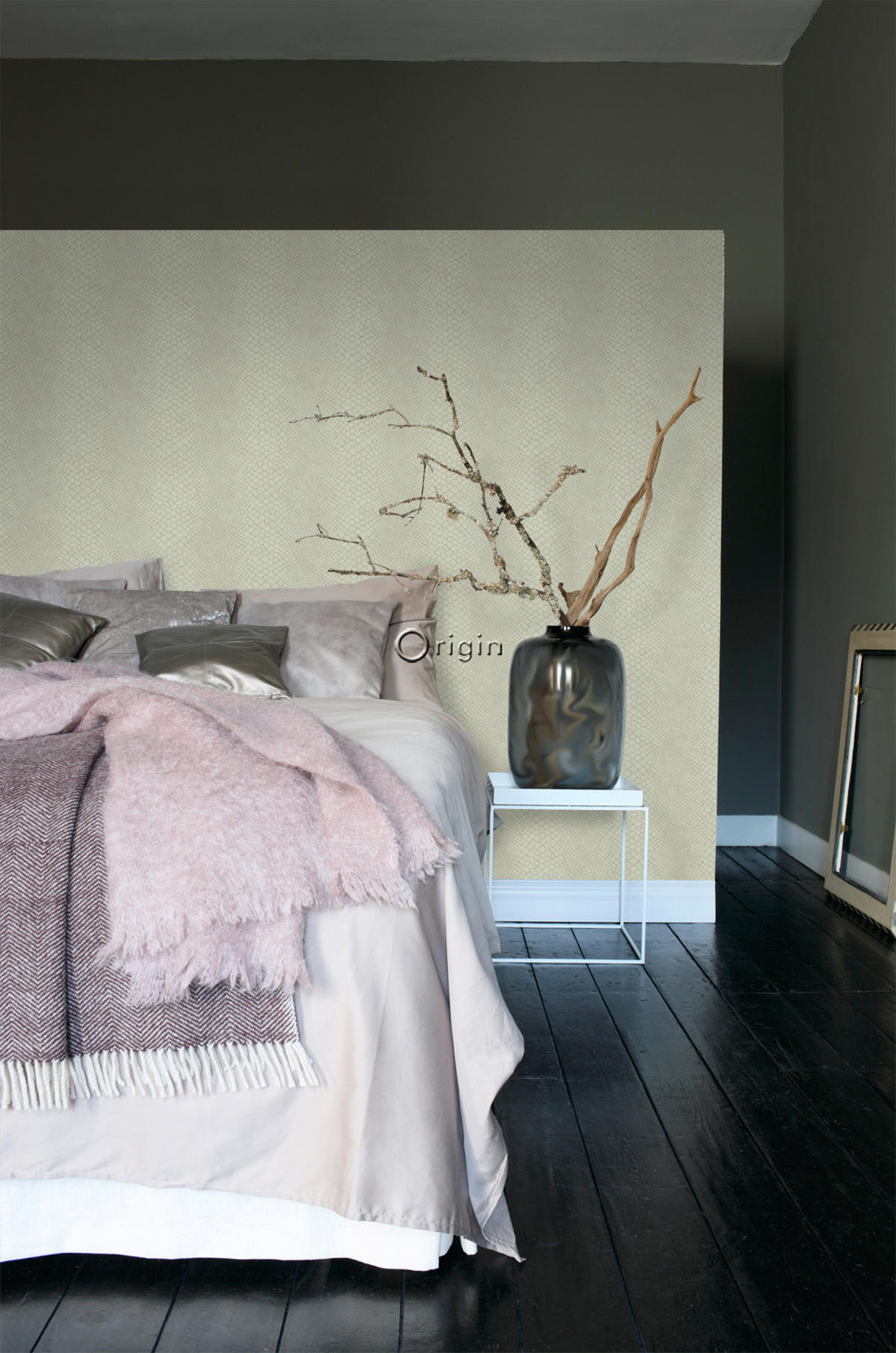 TAPETE Schlangenhaut-Motiv 53 cm x 10.05 m - Grau, Papier (53/1000cm) - Origin Wallcoverings