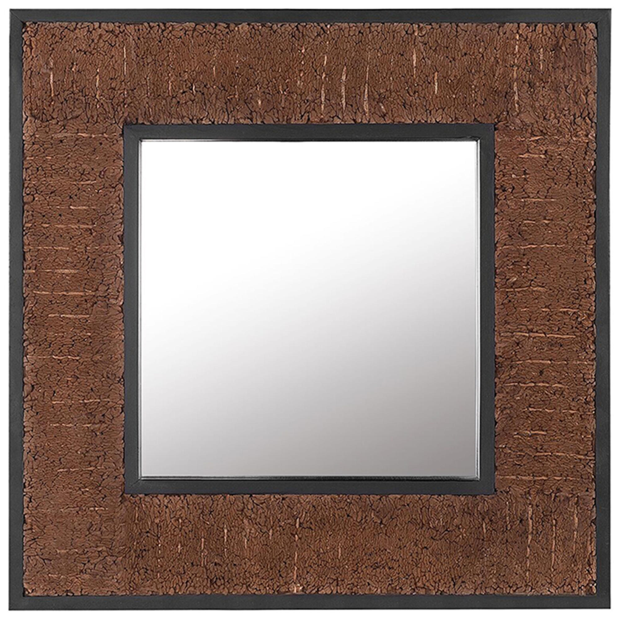 WANDSPIEGEL Teakholz dunkelbraun quadratisch 60/60 cm Boise - Dunkelbraun, Holz (60/60/3cm) - Beliani