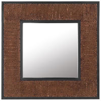 WANDSPIEGEL Teakholz dunkelbraun quadratisch 60/60 cm Boise - Dunkelbraun, Holz (60/60/3cm) - Beliani