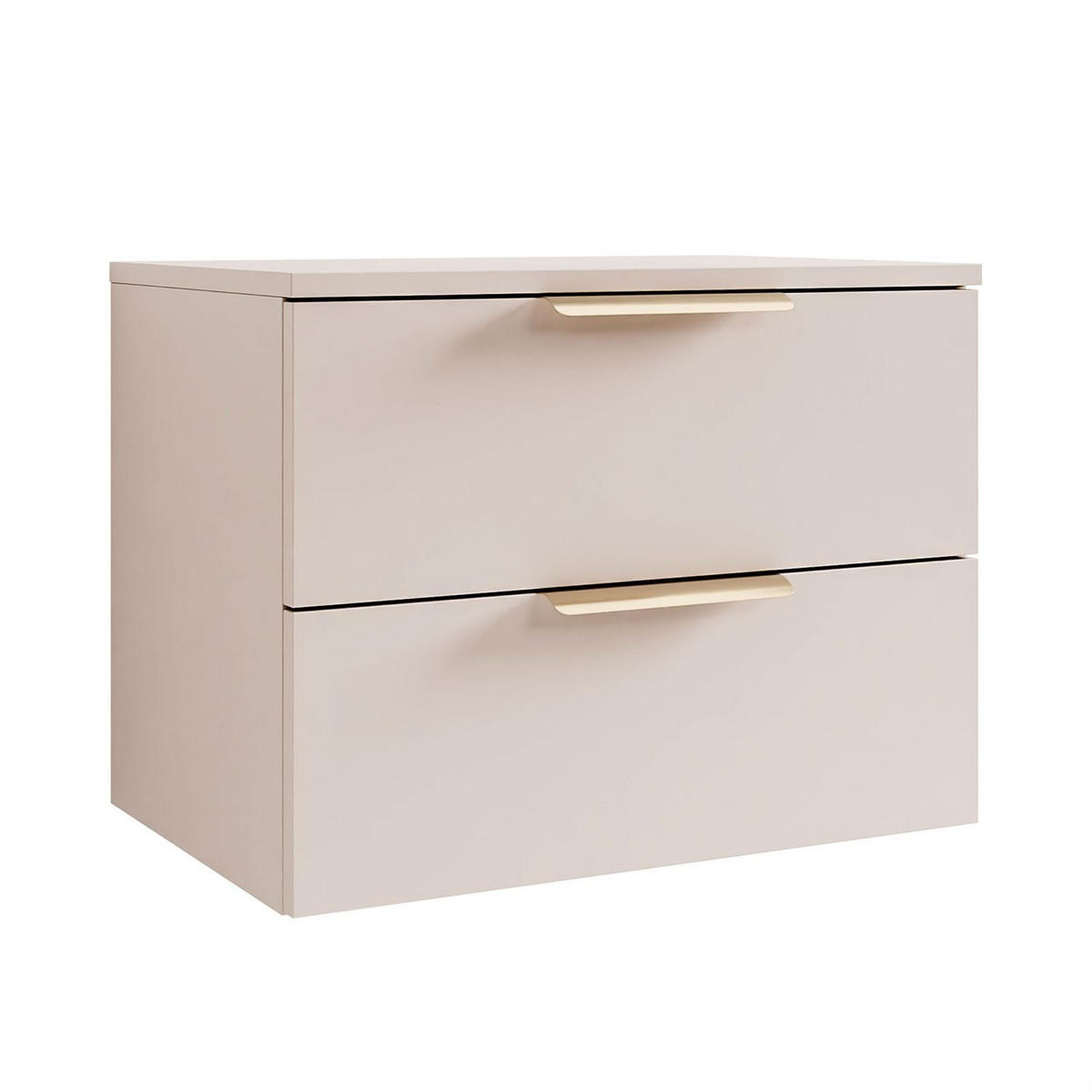 NACHTKOMMODE LINA KASCHMIR 2S LED hängend goldener Chromgriff - Kaschmir, Holzwerkstoff (55/42/37cm) - Lookway