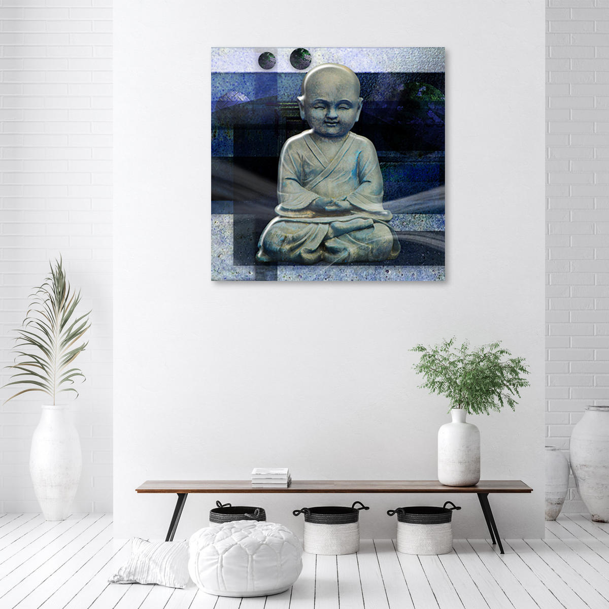 LEINWANDBILD, Religiös - blau - Blau, Textil (30/30cm) - Feeby