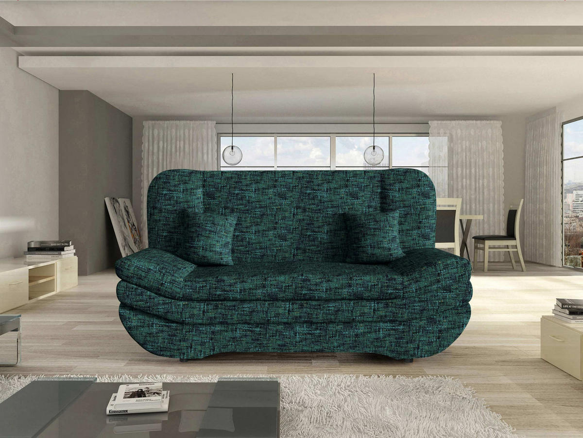 SCHLAFSOFA Weronika Premium - Schwarz/Grün, Holz/Kunststoff (200/95/90cm) - MIRJAN24