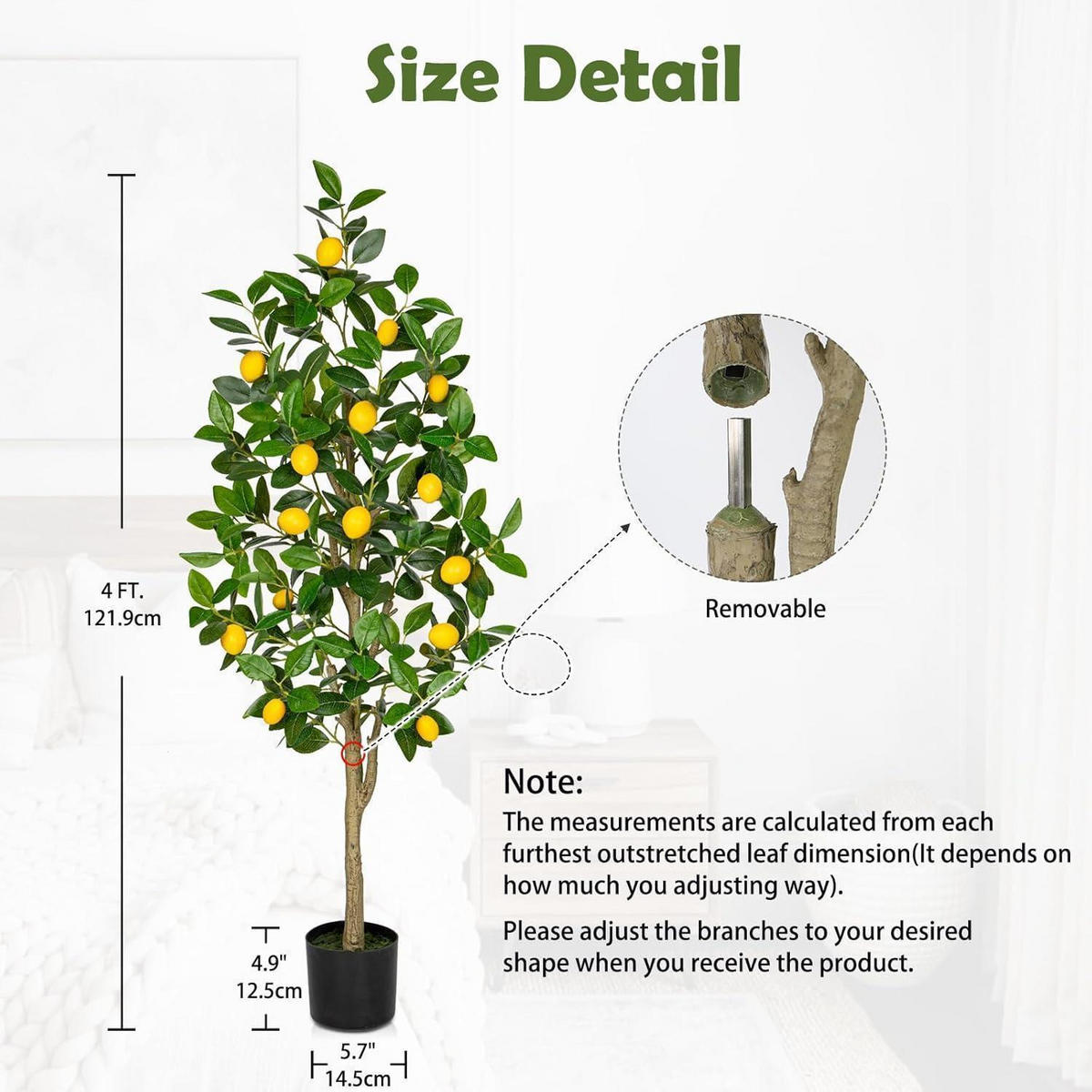 KUNSTPFLANZE Zitronenbaum 120 cm mit Früchten im Topf - Multicolor, Kunststoff (17cm)