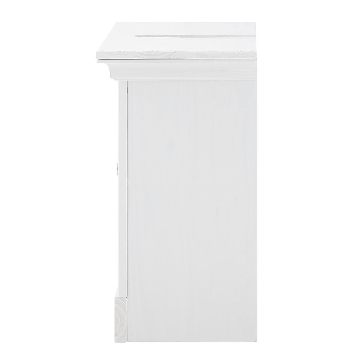 MASSIVER WASCHBECKENUNTERSCHRANK - Kiefer massiv - Silberfarben/Kieferfarben, Holz/Metall (73/61/33cm) - home24