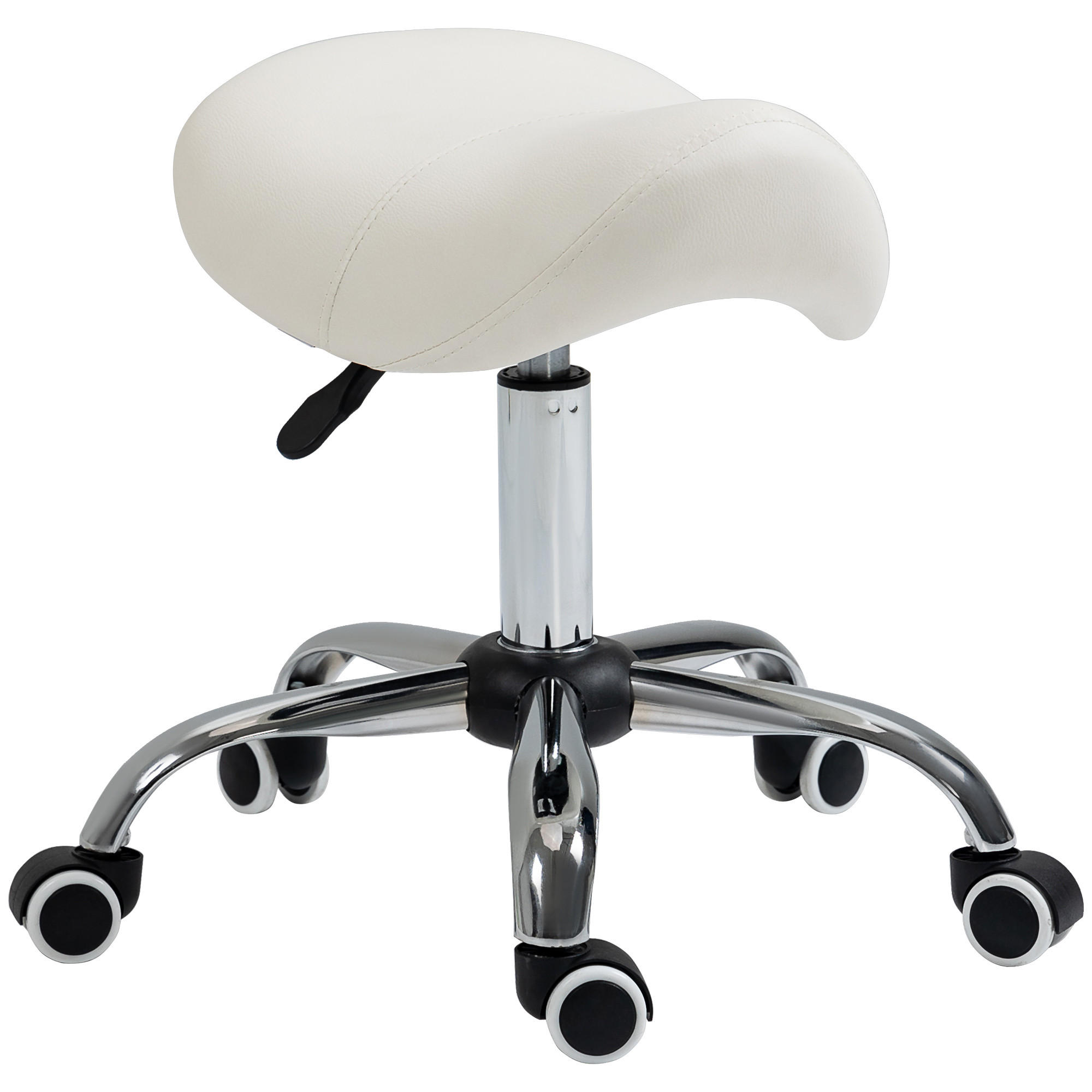 ARBEITSHOCKER Drehstuhl Drehhocker Rollhocker Sattelhocker Hocker Weiß - Weiß, Kunststoff (53/49/52cm) - HOMCOM