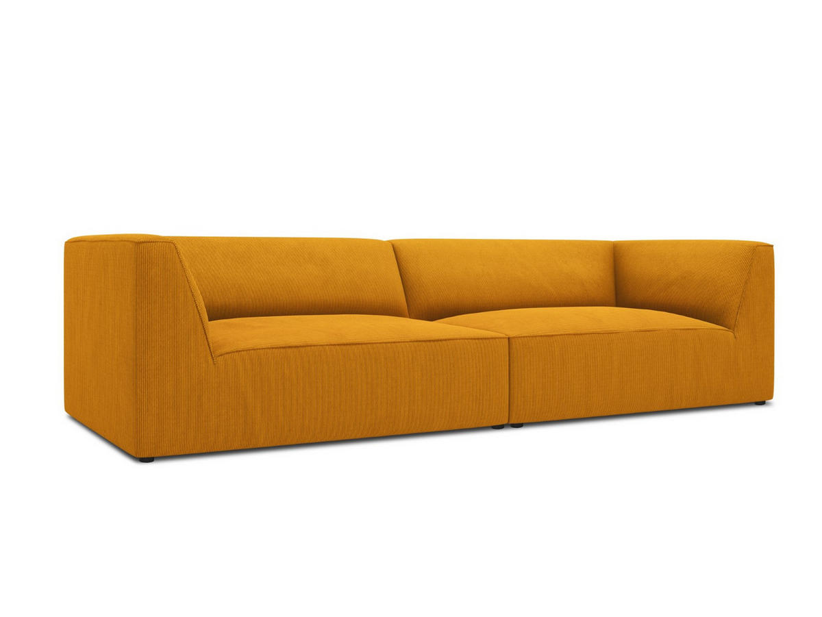SOFA Ruby aus Cord gelb 4 Sitzplätze - Gelb, Textil (93/69/302cm) - Micadoni