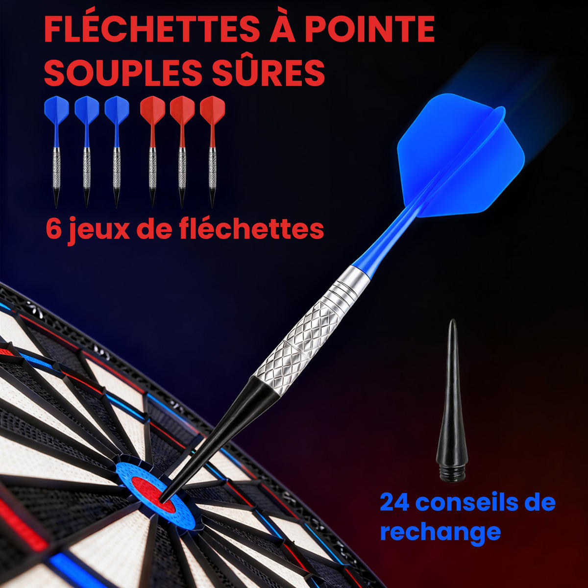 DARTSCHEIBE DE-18831 33 Spiele, 202 Variationen - Schwarz, Kunststoff (44/2.8/53cm) - ComfortXL