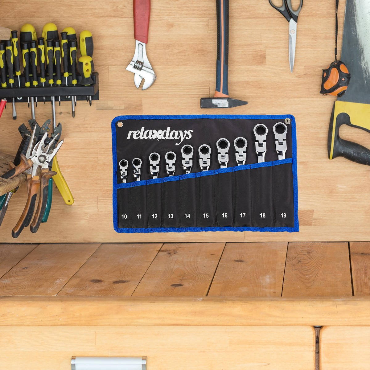 SCHRAUBENSCHLÜSSEL - Multicolor, Textil/Metall (1/43/29cm) - Relaxdays