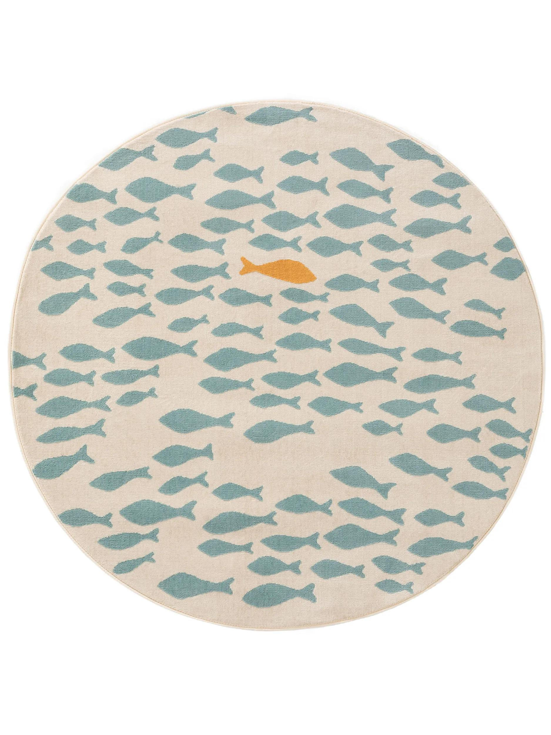 KINDERTEPPICH Fabius Beige/Blau ø 120 cm rund - Beige, Textil (120/120cm) - Lytte