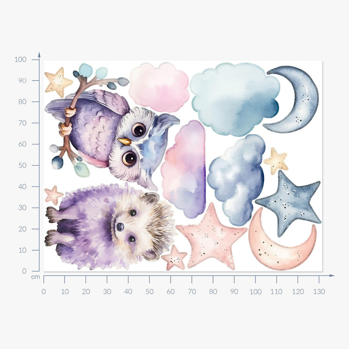 WANDAUFKLEBER 100x132cm - Magische Naturtiere - Multicolor, Kunststoff (100/132/0.1cm) - Wallfluent