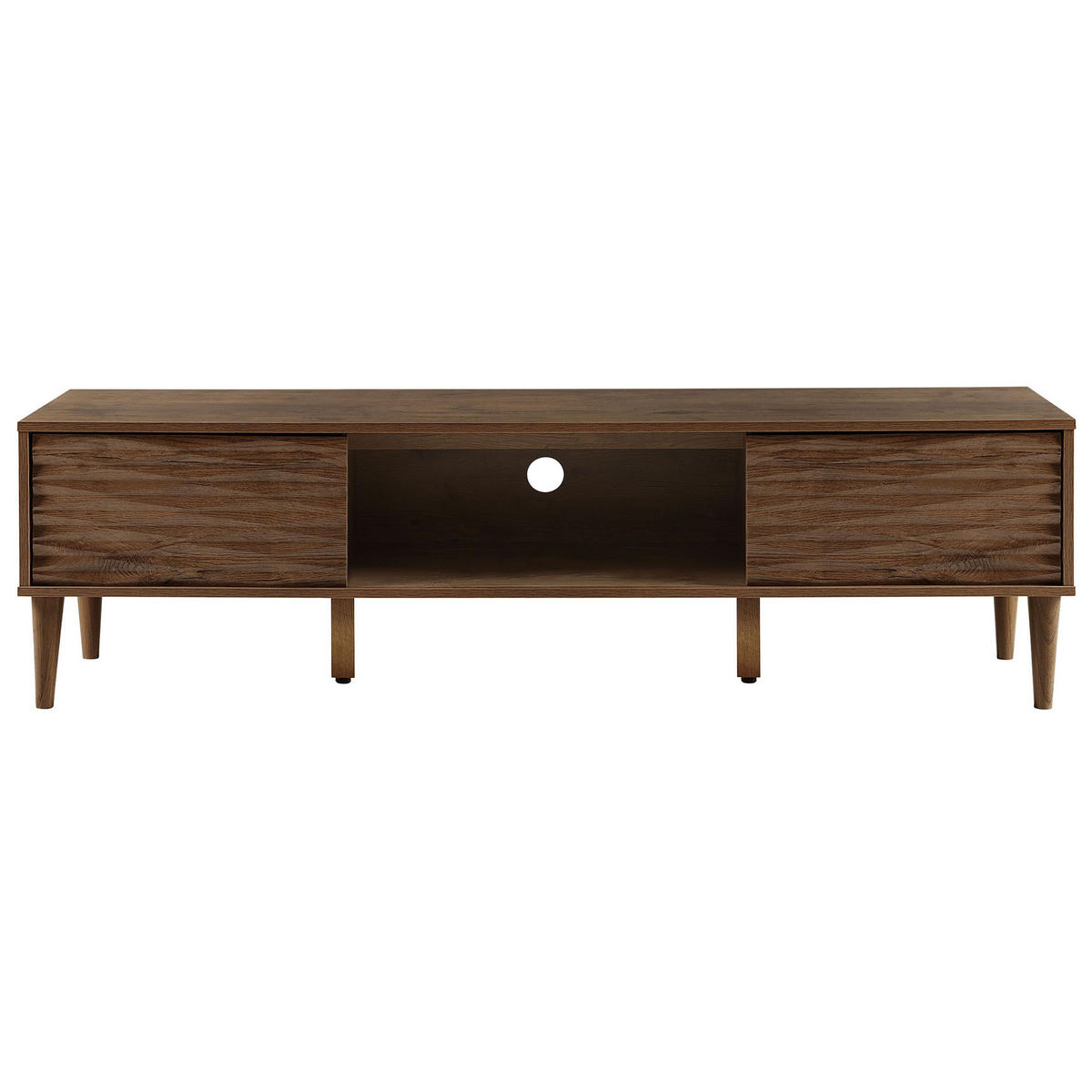 TV-MÖBEL Dunkler Holzfarbton Kayan - Dunkelbraun, Holzwerkstoff (160/46/40cm) - Beliani