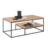 COUCHTISCH rechteckig Eiche massiv 110/60/42 cm - Weiß, Holz (60/110/42cm) - moebel dich auf