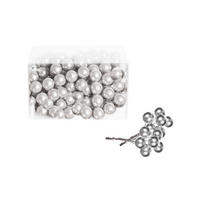 WEIHNACHTSDEKOELEMENTE 120er-Set Dekoelemente rund silber 4 cm - Silberfarben, Kunststoff (0.5/0.5/4cm) - LAALU