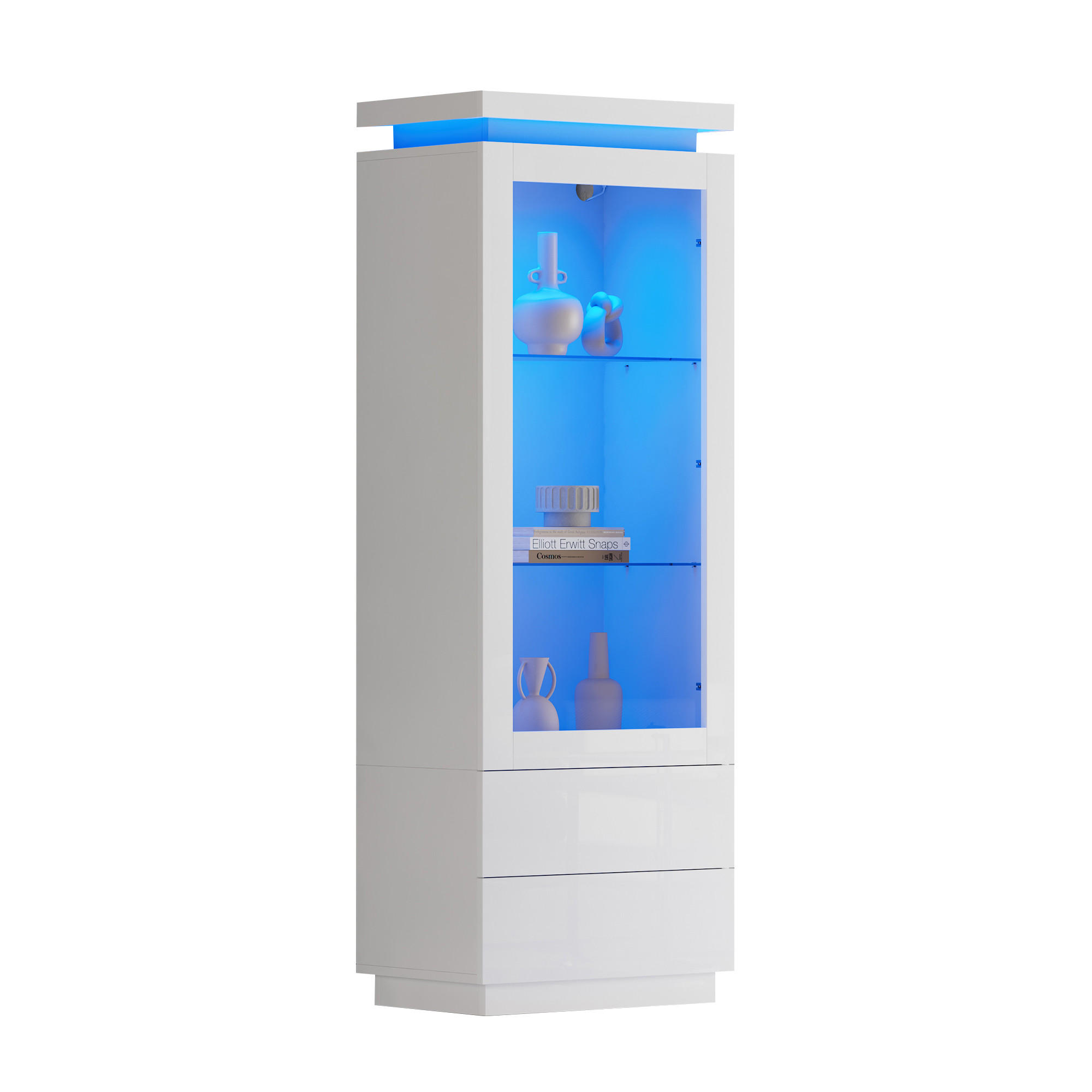 Evryae Vitrine Weiß 60x171x40 cm