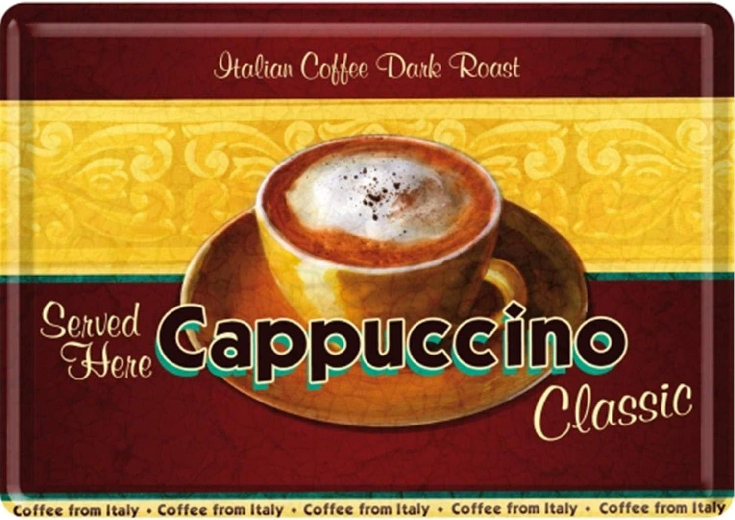 MINIBLECHSCHILD 10/14 cm Cappuccino - Multicolor, Metall (14/10/0.1cm) - Nostalgic-Art
