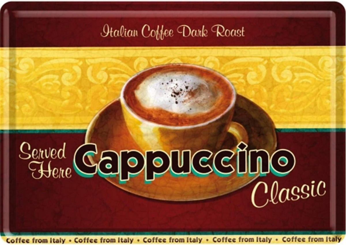 MINIBLECHSCHILD 10/14 cm Cappuccino - Multicolor, Metall (14/10/0.1cm) - Nostalgic-Art