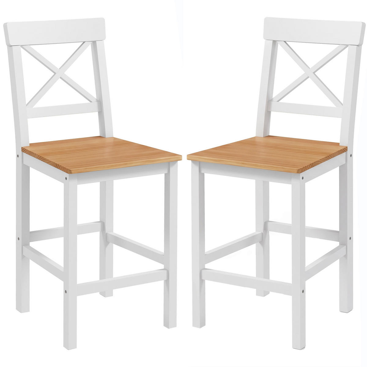 BARHOCKER 2er-Set Naturfarben 46.0/41.0/97.5 cm - Naturfarben, Holz (41/97.5/46cm)