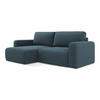 ECKSOFA mit Schlaffunktion links Strukturstoff Stoff Blau - Blau/Pink, Kunststoff/Textil (149/244cm) - LaMiaSofa
