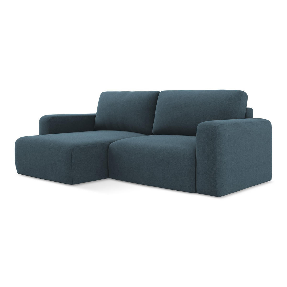 ECKSOFA mit Schlaffunktion links Strukturstoff Stoff Blau - Blau/Pink, Kunststoff/Textil (149/244cm) - LaMiaSofa