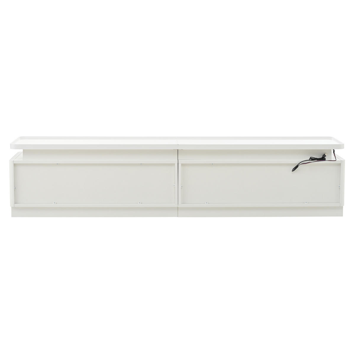 TV ormarić 180/34/40 cm bijeli od iverice s 4 ladice i LED rasvjetom - bijela, drvni materijal (180/40/34cm) - OKWISH