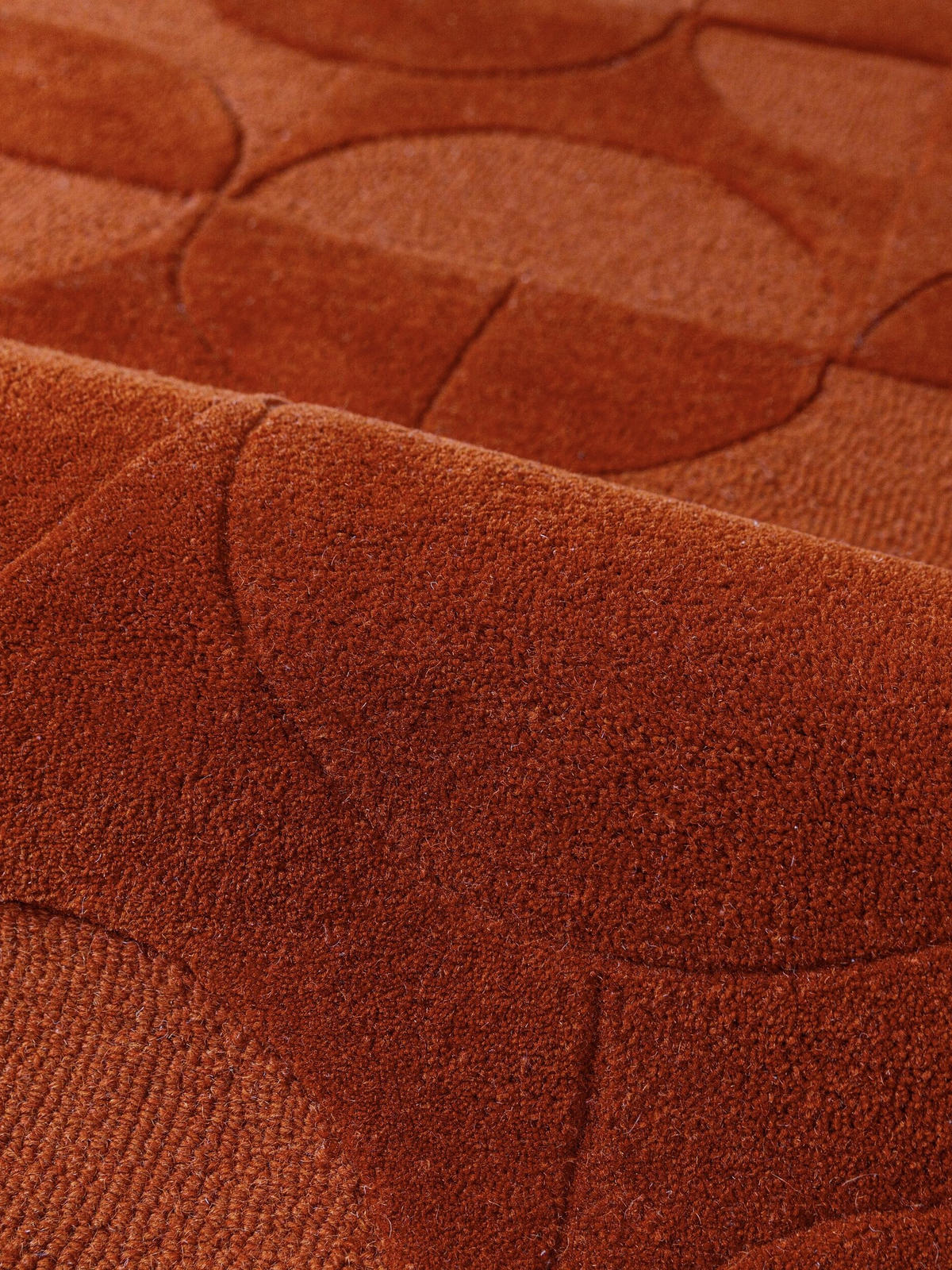 TEPPICHLÄUFER handgetuftet DEBEN, Kreis-Geometrie, Terrakotta, 60 x 230 cm - Orange, Textil (60/230cm) - KADIMA DESIGN
