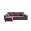 ECKSOFA HEWLET L BIS Zoom 17 Links mit Schlaffunktion - Dunkelrosa, Textil (240/140cm) - Bedante