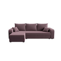 ECKSOFA HEWLET L BIS Zoom 17 Links mit Schlaffunktion - Dunkelrosa, Textil (240/140cm) - Bedante
