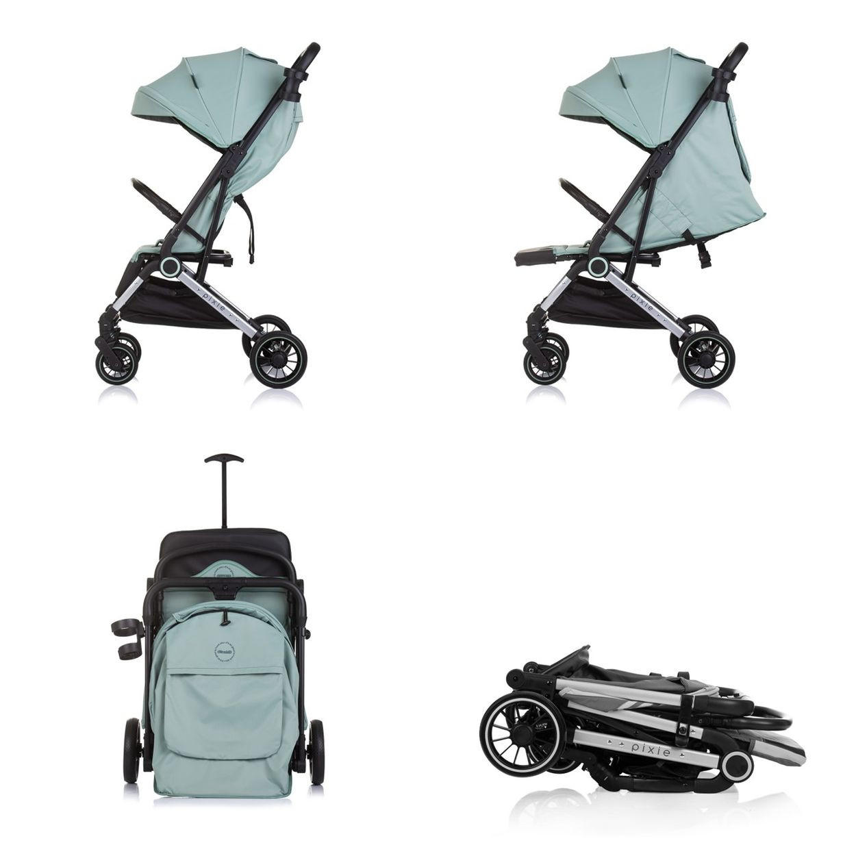 BUGGY Pixie tuerkis zusammenklappbar Getränkehalter Korb 22 kg - Türkis, Metall (78/53/104cm) - Chipolino