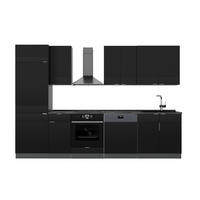 KUHINJSKI BLOK Fame-Line Crna Prugasta/Antracit 300 cm , RP Antracit - crna/antracit, drvni materijal (300/206.8/60cm) - Vicco