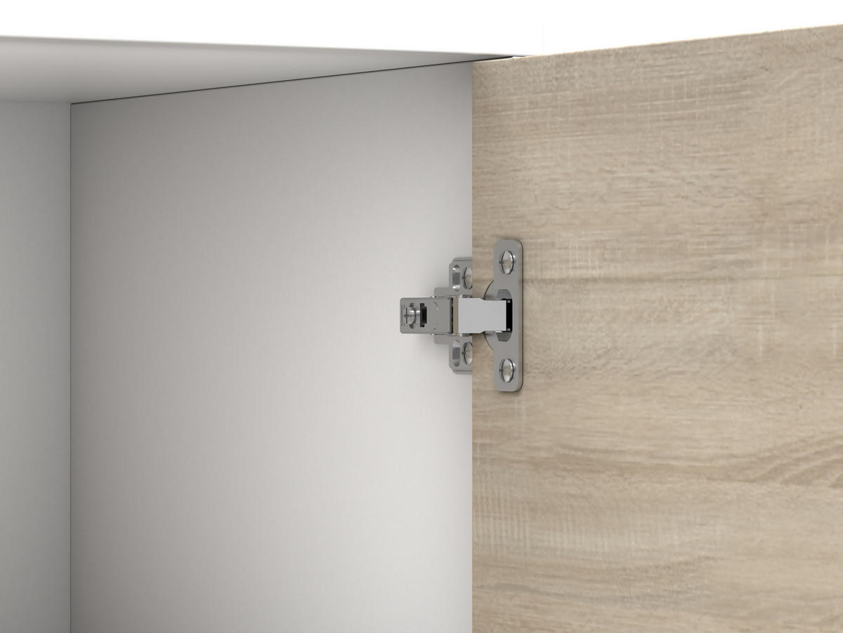 KOMMODE - Highboard IRYS 01 2D4S Weiß + Sonoma - Weiß/Sonoma Eiche, Holzwerkstoff (135/95/45cm) - Möblo