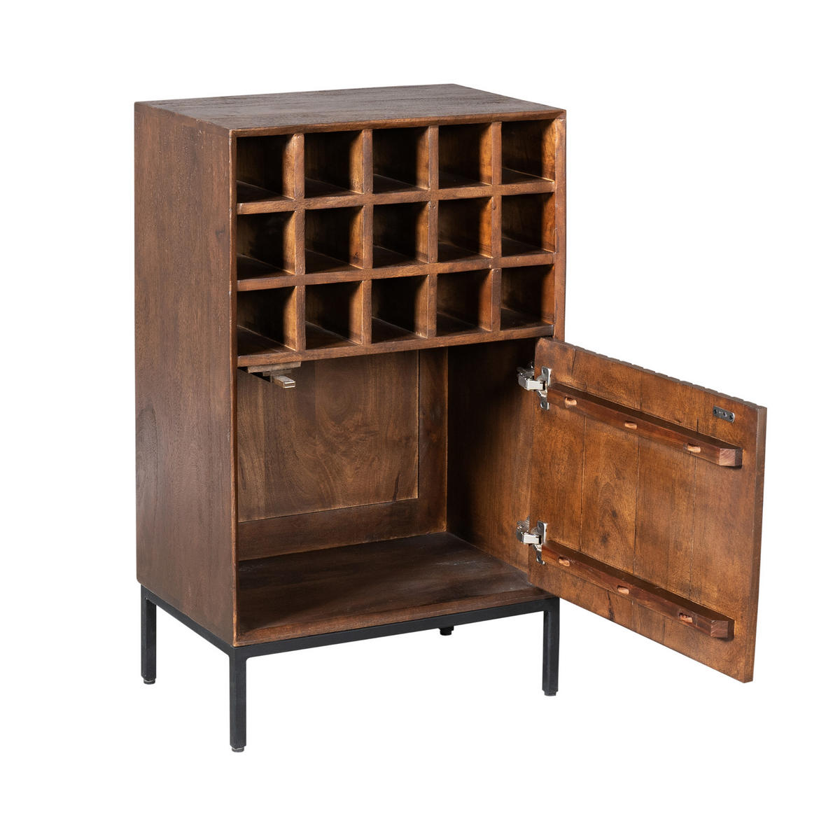 WEINSCHRANK Madison Braun 35/55/90 cm - Dunkelbraun, Holz (55/90/35cm) - Starfurn