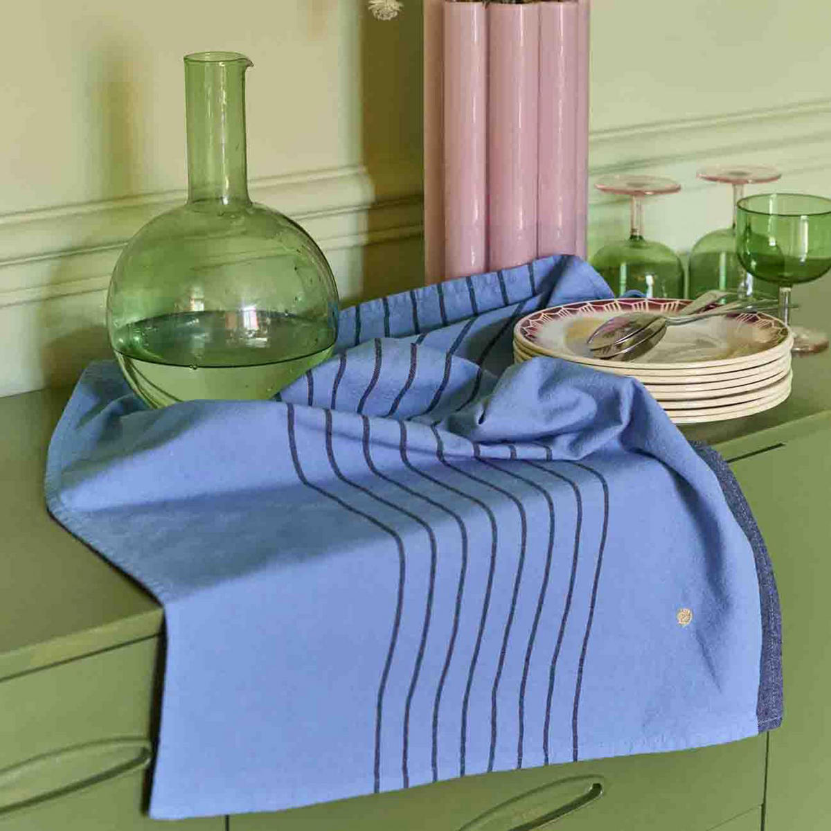 GESCHIRRTUCH Piero bluetiful 50 x 70 cm - Blau, Textil (70/50cm)