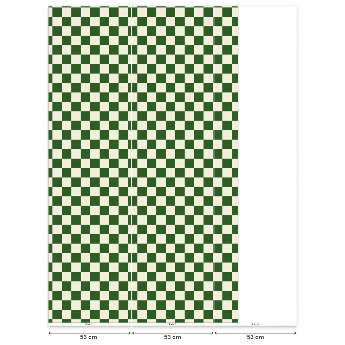 KINDERTAPETE - Schachbrett - Muster - Grün - 120x200 cm - Grün, Papier (120/200cm) - OnlyWow