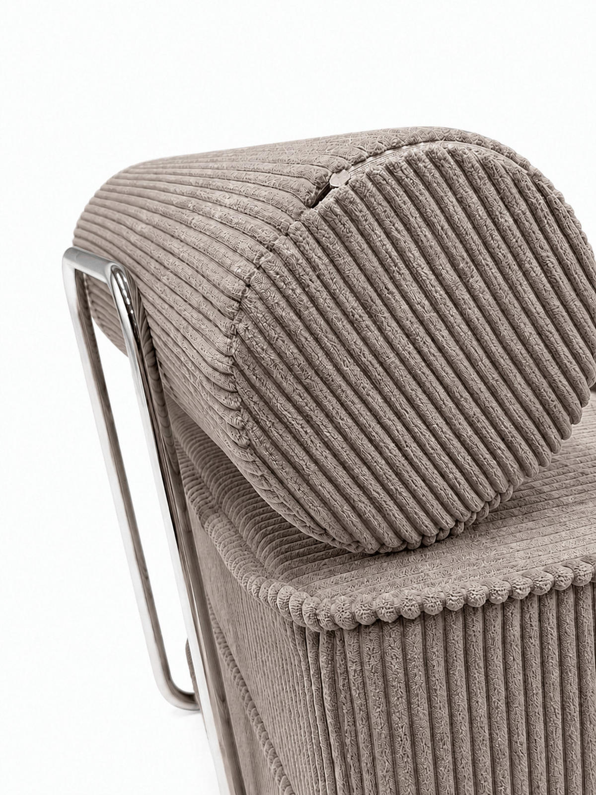 SCHLAFSESSEL ausklappbar, modularer Bodensessel mit Rückenrolle in Taupe - Taupe, Textil (80/62/95cm) - SURB