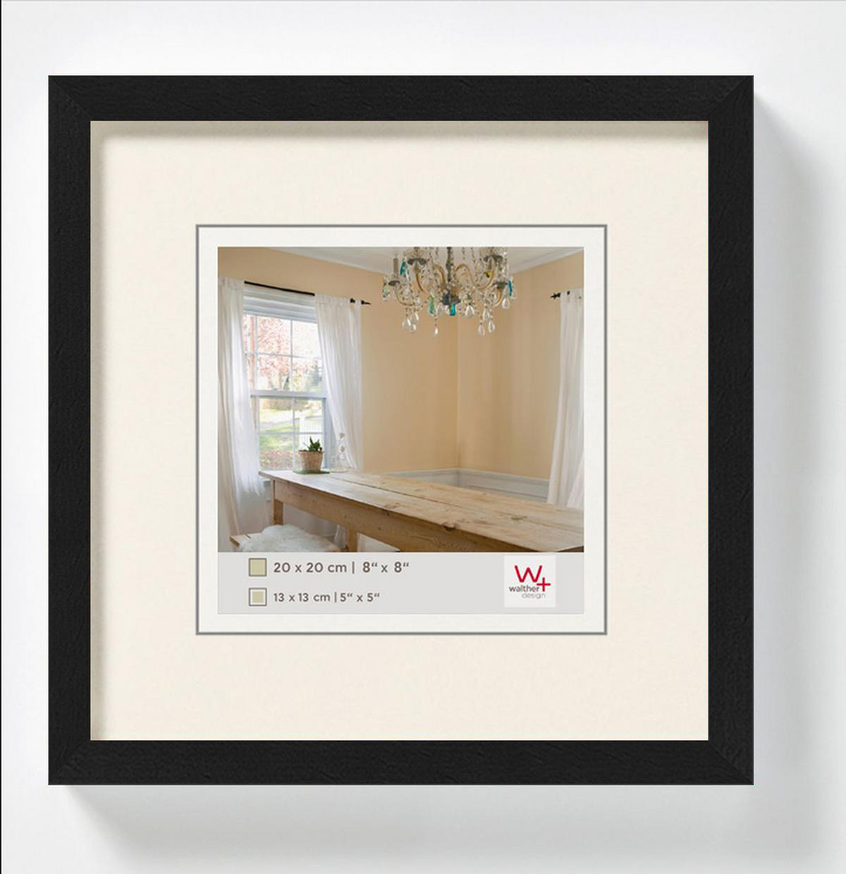 BILDERRAHMEN Peppers Holzrahmen 20x20 Schwarz - Schwarz, Holzwerkstoff (22.5/22.5/1.5cm) - walther design