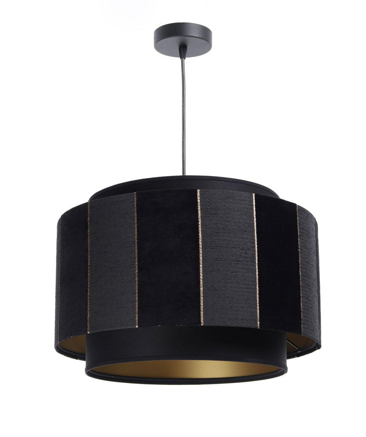 HÄNGELEUCHTE Gold 40/27 cm - Schwarz, Kunststoff (40/1/27cm) - ONZENO